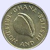 Afbeelding munt geld en berekening valuta van Ghana