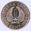 Afbeelding munt geld en berekening valuta van Sierra Leone