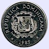 Afbeelding munt geld en berekening valuta van Dominicaanse Republiek