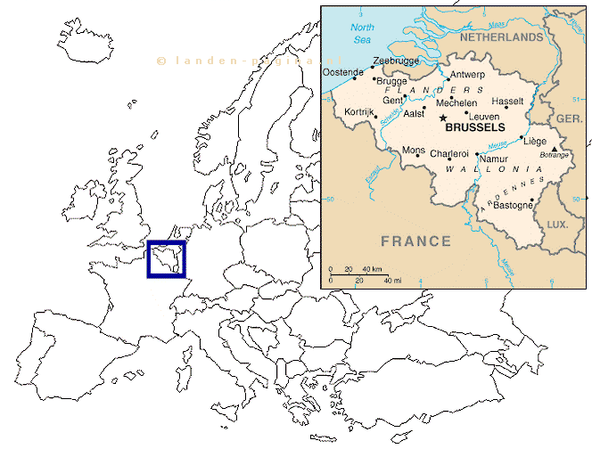 Kaartje van  België