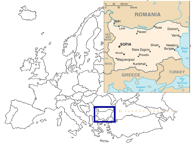 Kaartje van  Bulgarije