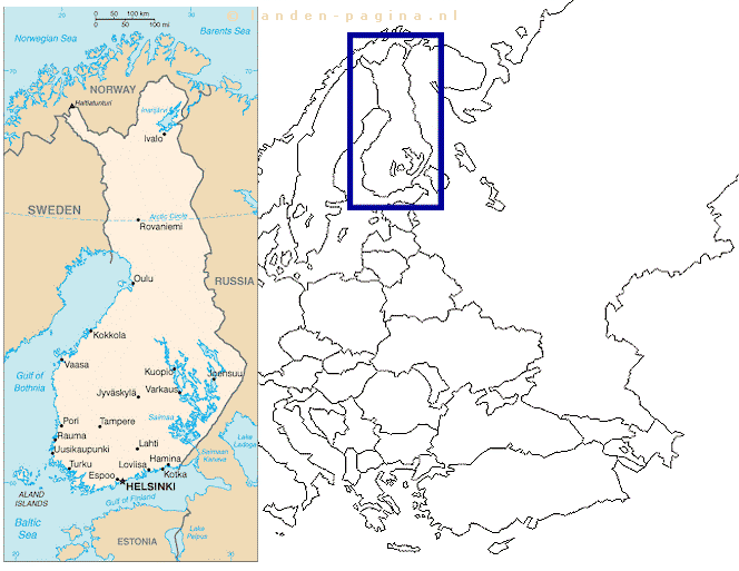 Kaartje van  Finland