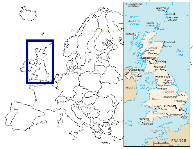 Kaartje van  Groot Brittanni