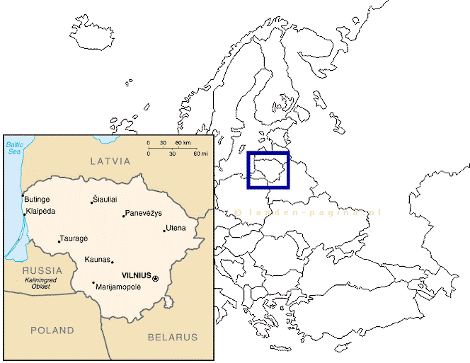 Kaartje van  Litouwen