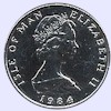 Afbeelding munt geld en berekening valuta van Eiland Man