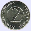 Afbeelding munt geld en berekening valuta van Slovenië