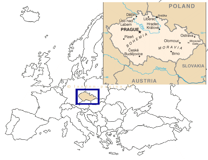 Kaartje van  Tsjechië