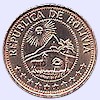 Afbeelding munt geld en berekening valuta van Bolivia